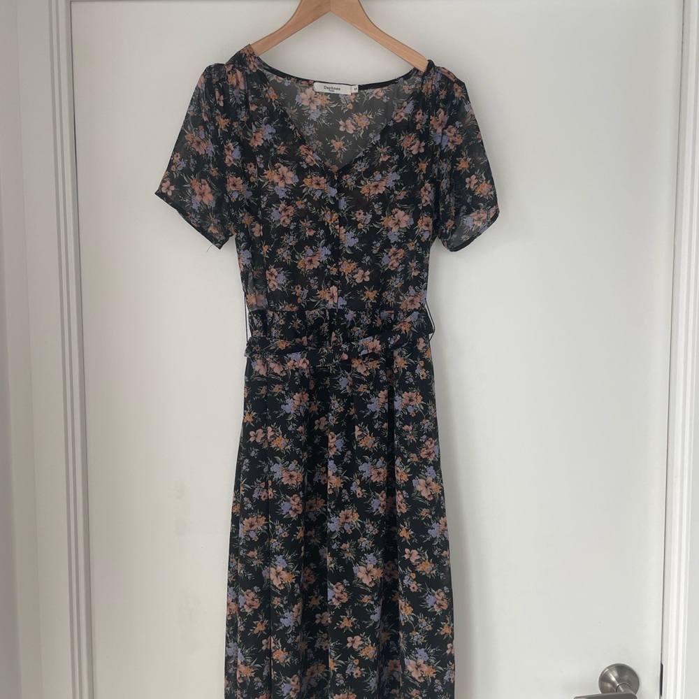 Floral Black Dress